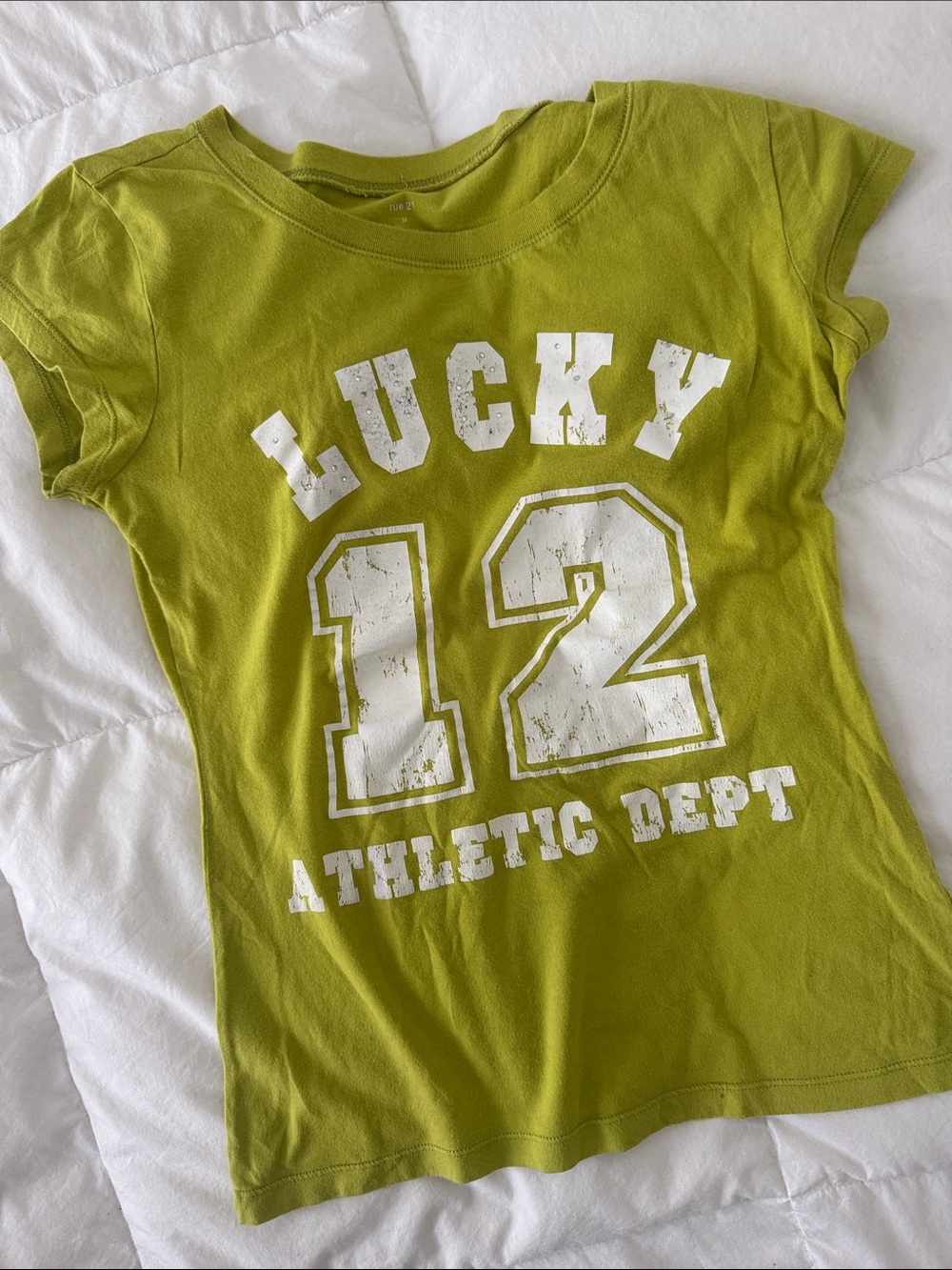 Women/Juniors Lucky 12' Athletic Tee - Green - M